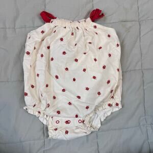 Baby Gap Bubble Romper Girl 6-12 Months Ladybug Red